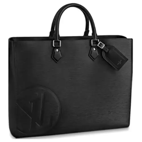 LOUIS VUITTON Cow Leather Handbag Men's Black