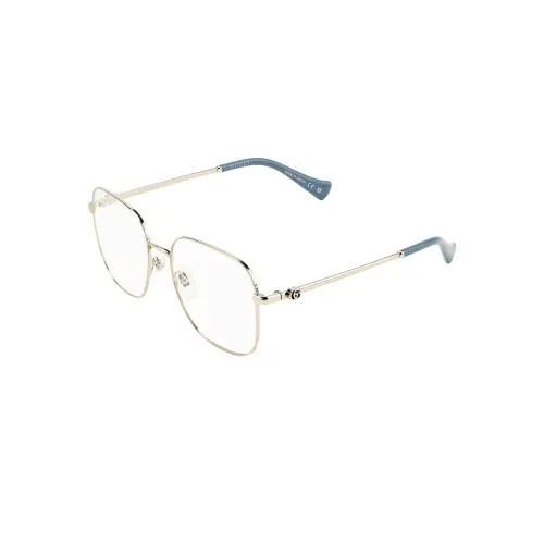 GUCCI Lightweight Square Prescription Glasses Unisex Silver Gray