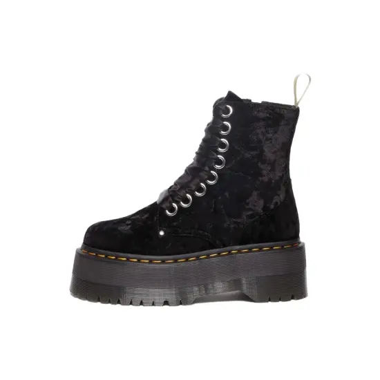 Dr.Martens Dr.Martens Vegan Jadon Boot Max Crushed Velvet Platforms 'Black' Women's
