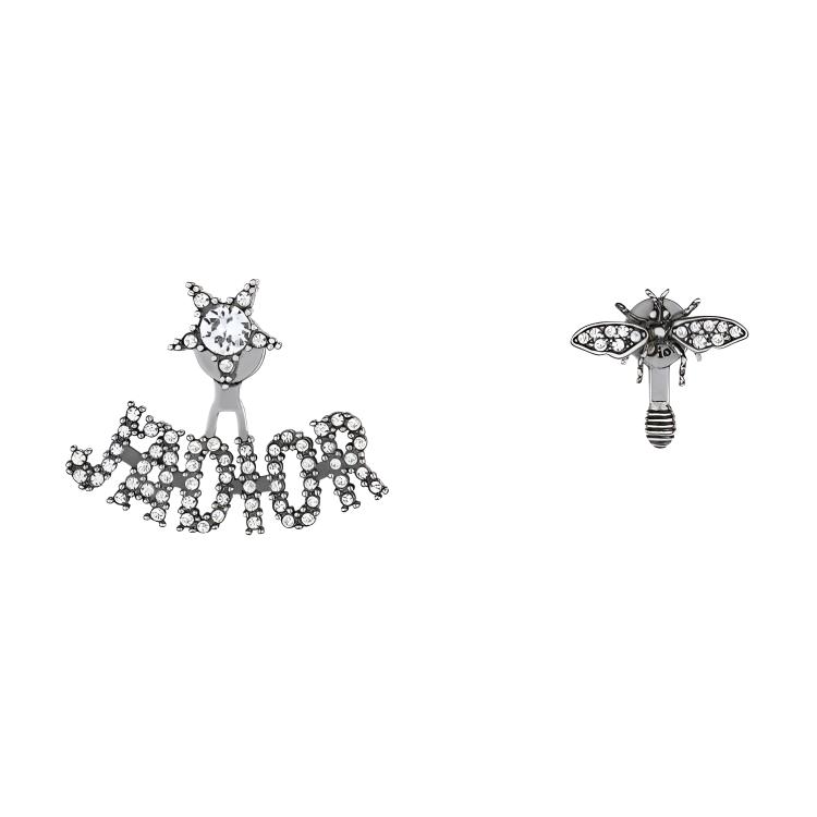 DIOR Dior J'adior palladium plated clip-on silver metal earrings for women