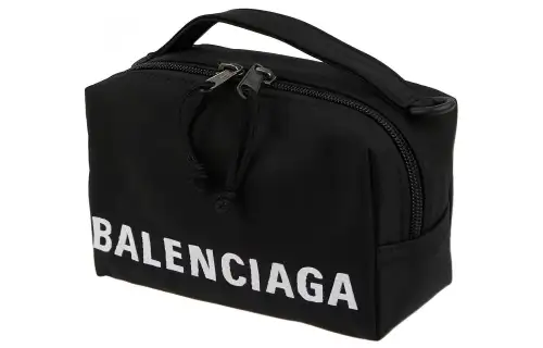 Balenciaga Polyamide Handheld Makeup Bag Women's Black