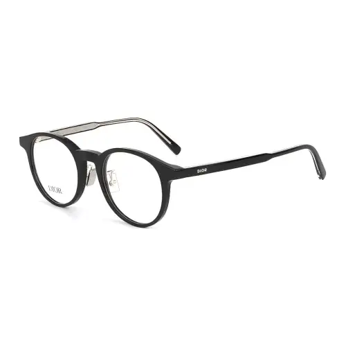 DIOR Plate Frame Round Eyeglass Frames Unisex Black