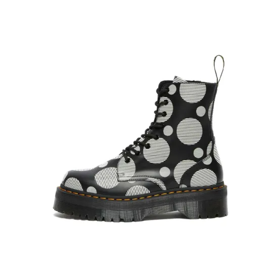 Dr.Martens Jadon Polka Dot Smooth Leather Platform Boots 'Black' Women's
