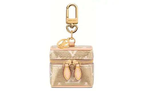 LOUIS VUITTON Canvas With Leather Charm Bag Accessory Mini Women's Gold