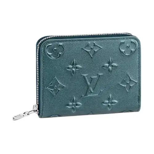 LOUIS VUITTON Zippy Cow Leather Coin Purse Women's Lake Blue