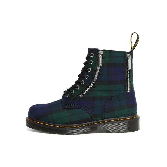 Dr.Martens 1460 Zip Tartan Lace Up Boots 'Blue Green' Women's