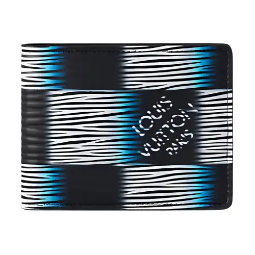 LOUIS VUITTON Slender Leather Wallet Men's Dark Blue & White