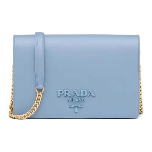 PRADA Saffiano Handbag Leather Shoulder Bag Mini Women's Starry Blue