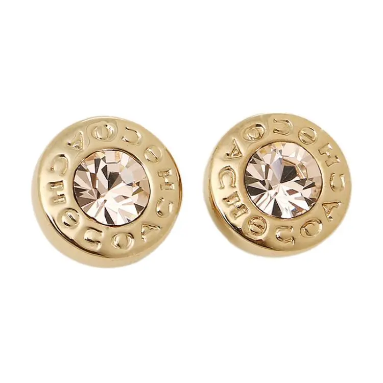 COACH Alloy Stud Earrings Women's Gold