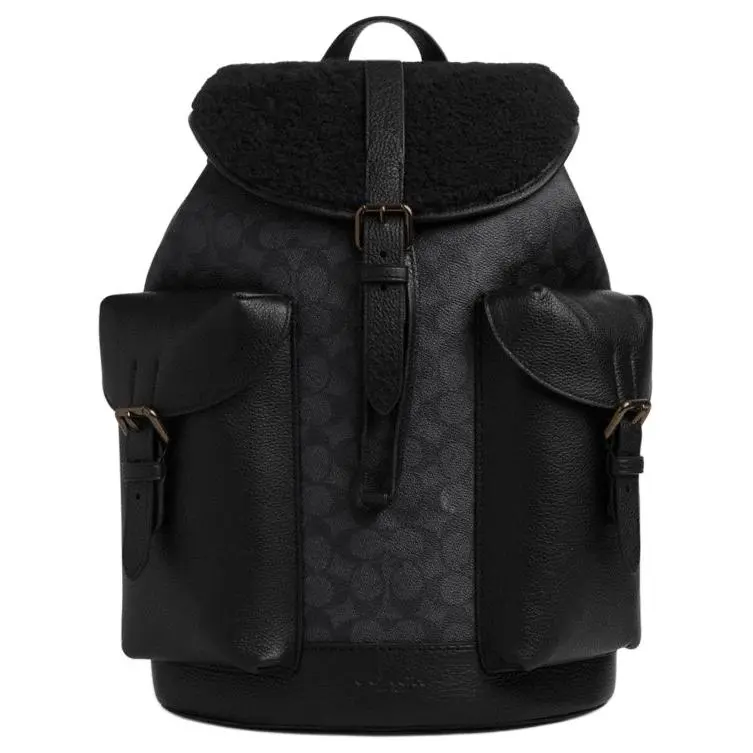 COACH Cow Leather Backpack Large Men's Black