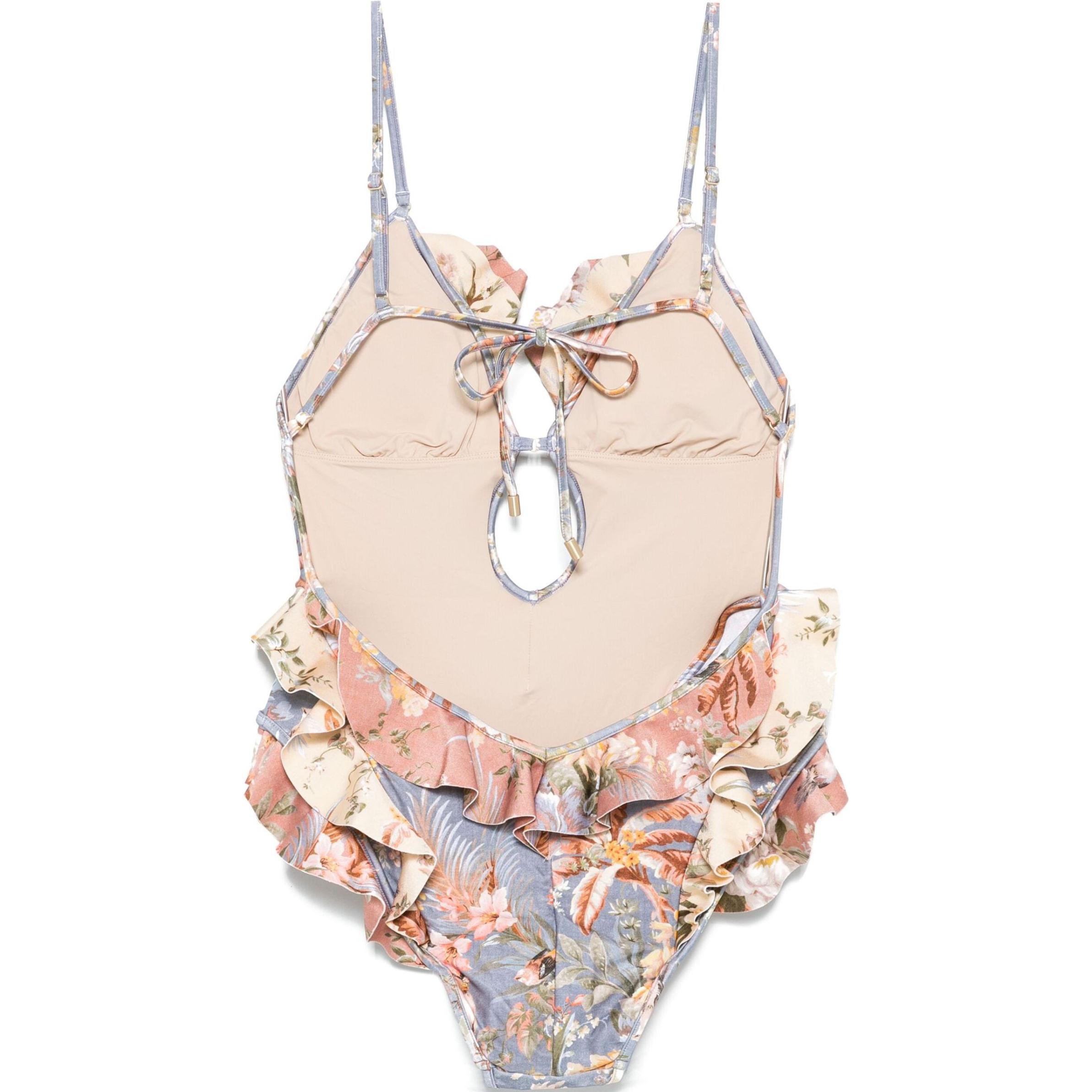 Zimmermann Tallow Waterfall Frill Swimsuit