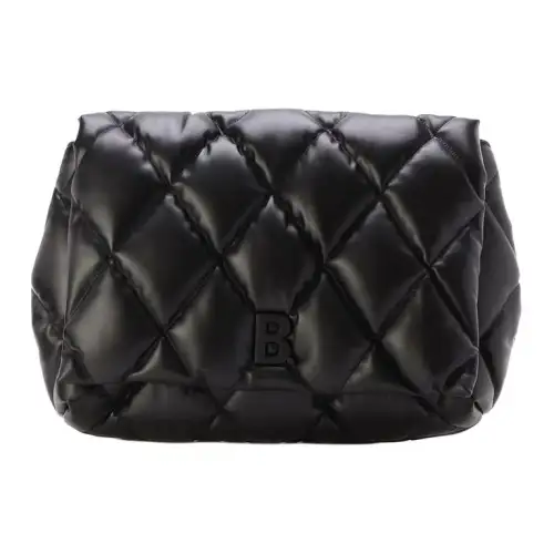 Balenciaga Magnetic Closure Calfskin Clutch Large Women's Black