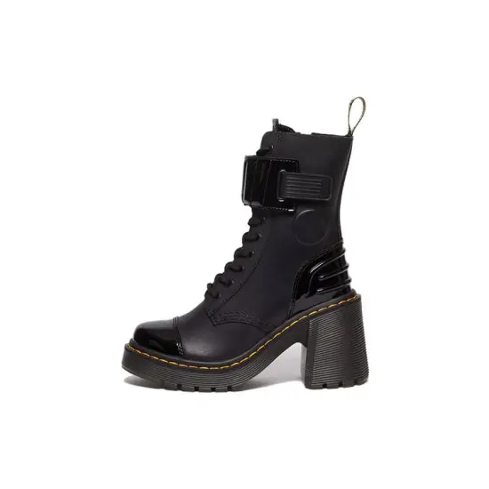Dr.Martens Gaya 10-Eye Alternative Leather Heeled Boots 'Black' Women's