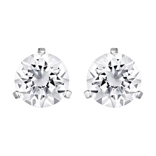 Swarovski Element Stud Earrings Women's White Gold-Plated Color