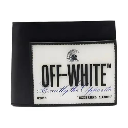 OFF WHITE Logo Patch Bifold Wallet Black/White
