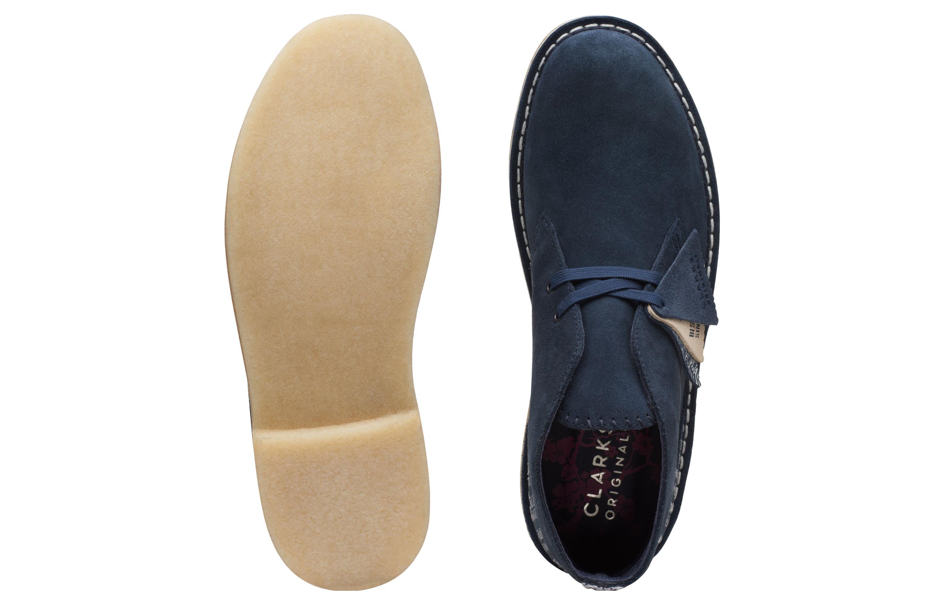 Navy blue desert clarks discount
