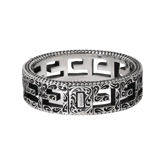 GUCCI Silver Ring With Square G