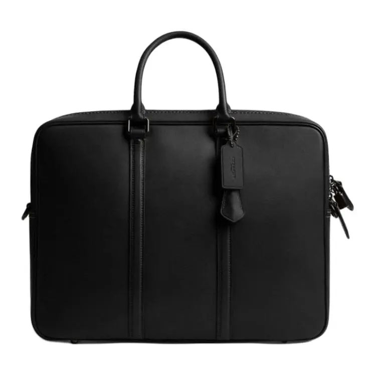 COACH Metropolitan Glove Tanned Leather Laptop Bag Large Men's Black