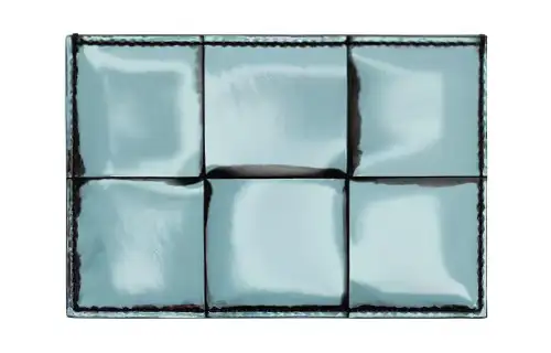 Bottega Veneta CASSETTE Lambskin Card Holder Men's Light Blue & Black