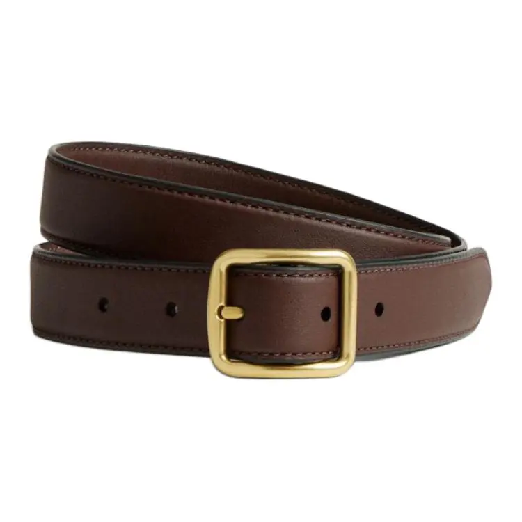 COACH Cow Leather Belts Women's Brown Width 2.5cm
