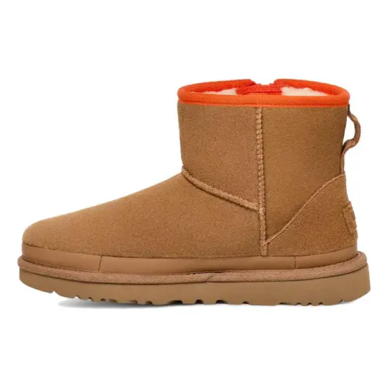 UGG Classic Mini Zipper Tape Logo Boot Toddler 'Chestnut'