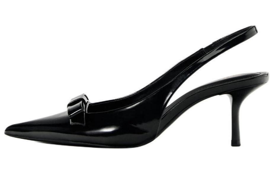 ZARA Кожзаменитель с острым носом Установка тонкой каблуки на высоком каблуке Туфли 6см женский черный