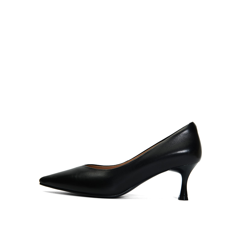 Momota Mori PT'SON sheepskin French fashion pointed toe professional work stiletto high heels 6cm women's style