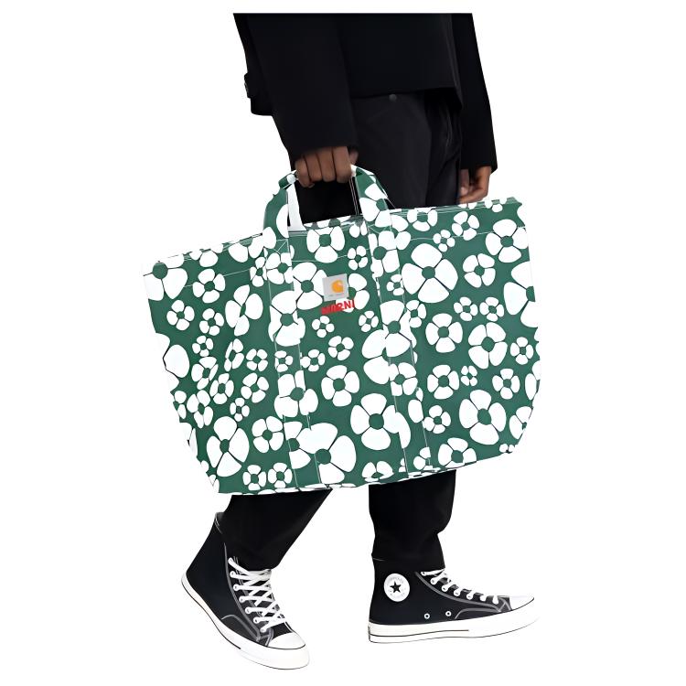 Женская сумка Carhartt WIP x MARNI Tote (зелено-белая) — фото 4