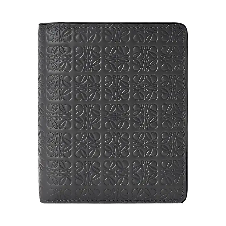 LOEWE Embossed Silk Calfskin Wallet Women's Black