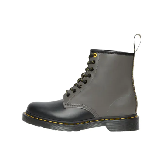 Dr.Martens 1460 Smooth Clash Leather Lace Up Boots 'Grey Black'