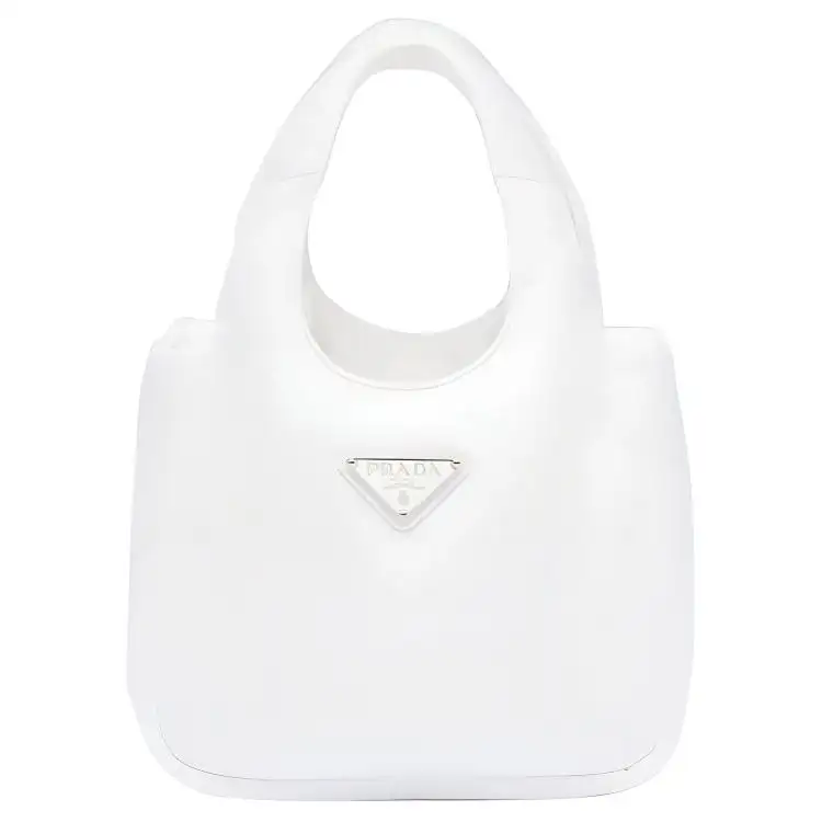 PRADA Re Nylon Fabric Tote Bag, Shopping Bag, Handbag Mini Women's White