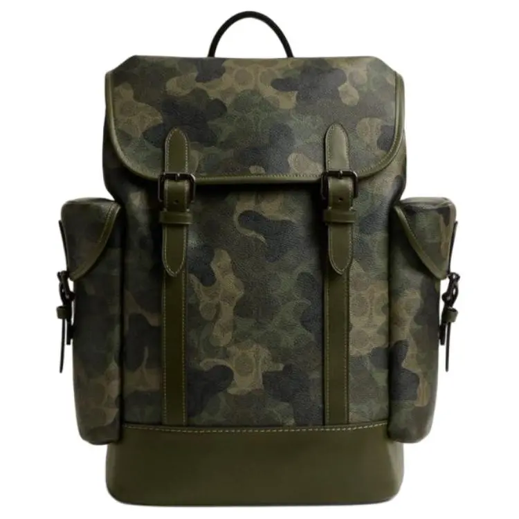 COACH Hitch Artificial Leather With Cow Leather Backpack Large Men's Camouflage