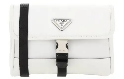 PRADA Leather, Nylon Cell Phone Pouch Unisex White
