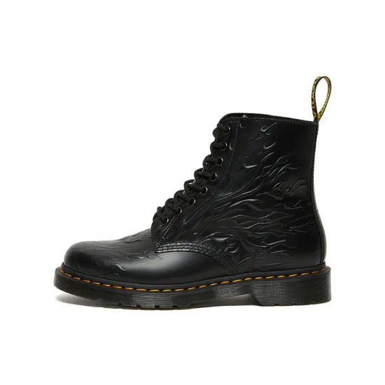 Dr.Martens Unisex 1460 Flames Martin Boots Black