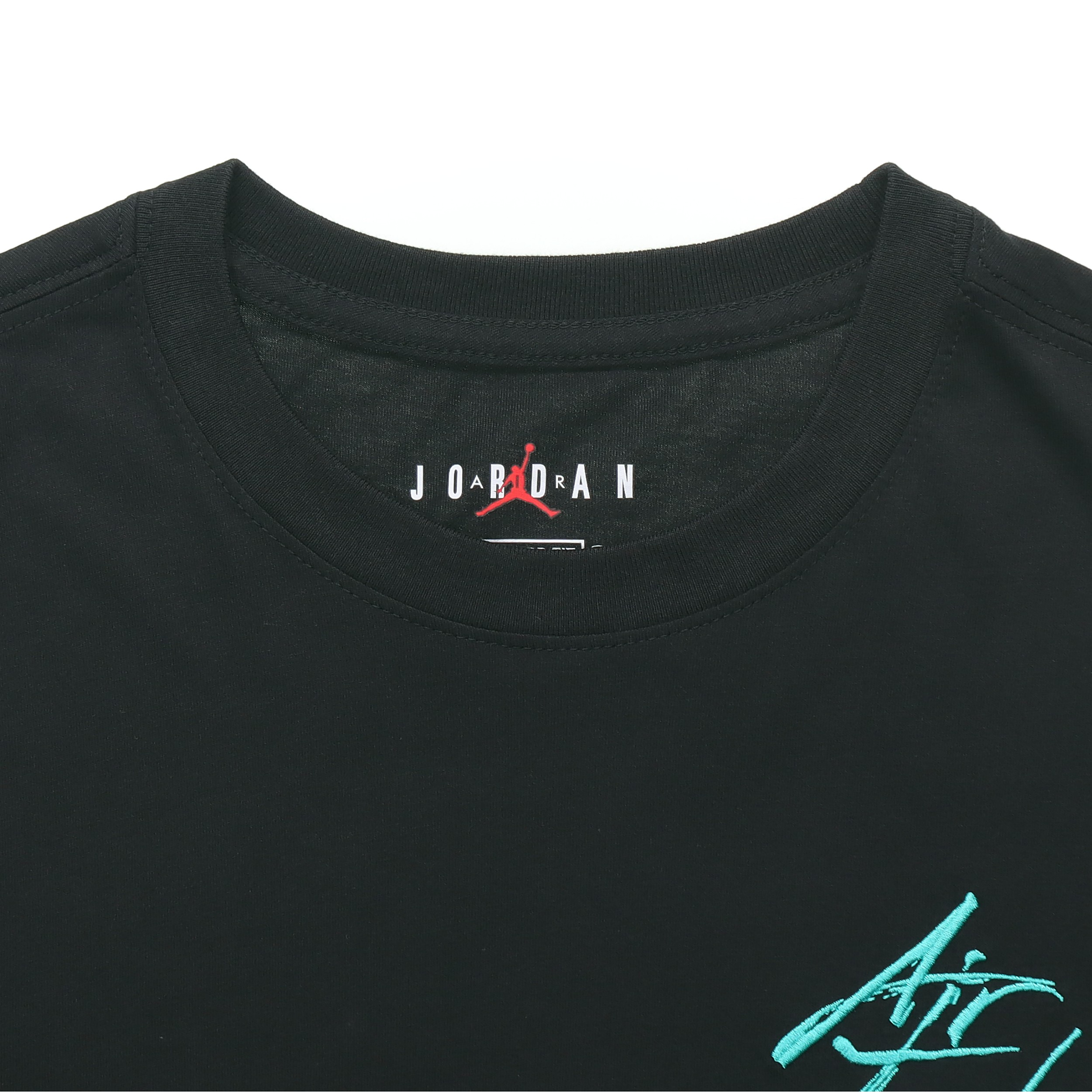 Мужские футболка Jordan с вышитыми буквами (черные) — фото 3