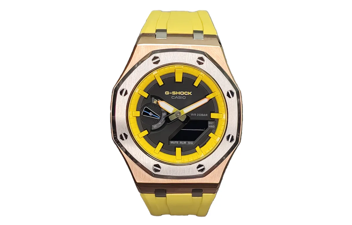 CASIO Custom Collection Quartz Movement Fluoroelastomer Strap Watch Men's Watches Black Dial