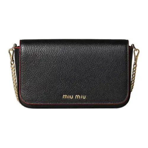 MIU MIU Cow Leather Crossbody Bag, Shoulder Bag Large Women's Black