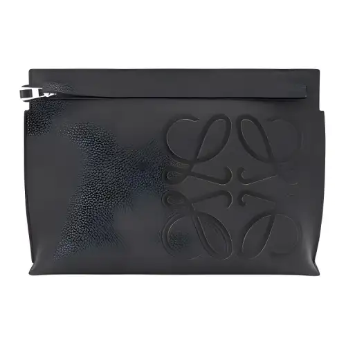 LOEWE Cow Leather Clutch Men's Black