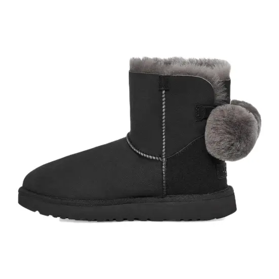 UGG Mini Bailey Fuzzy Bow 'Black' Women's