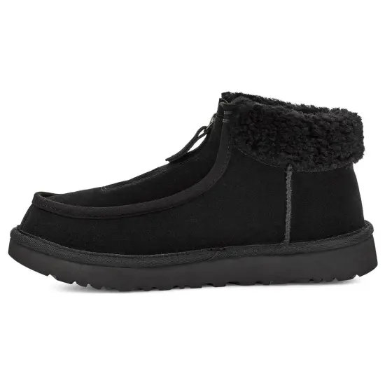 UGG Funkarra Suede Fur Collar Zip 'Black' Women's