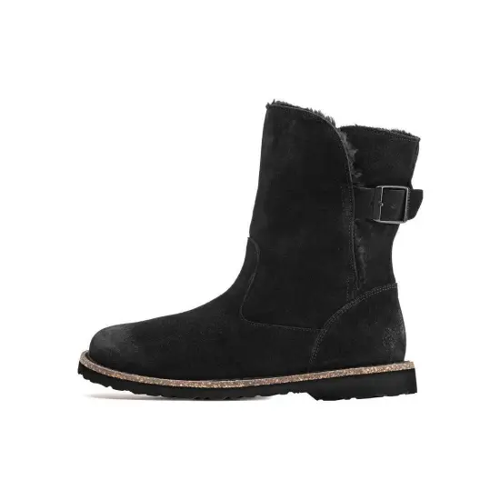 Birkenstock Uppsala Shearling Suede Leather Narrow Fit 'Black' Women's