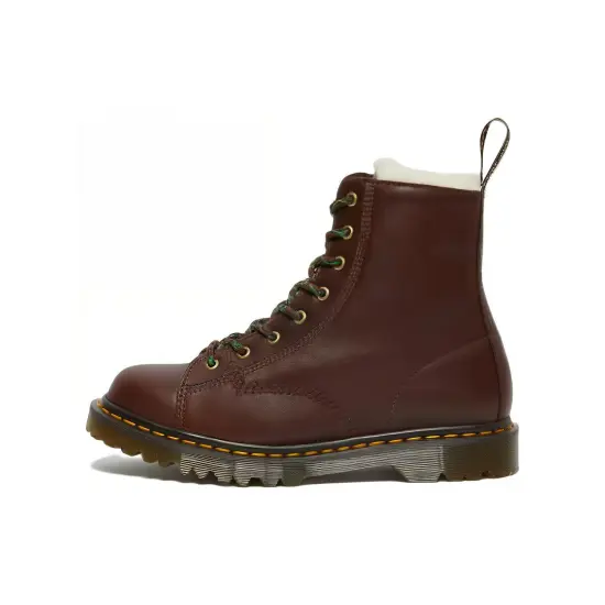 Dr.Martens Barton Shearling Lined Leather Ankle Boots 'Brown' Women's