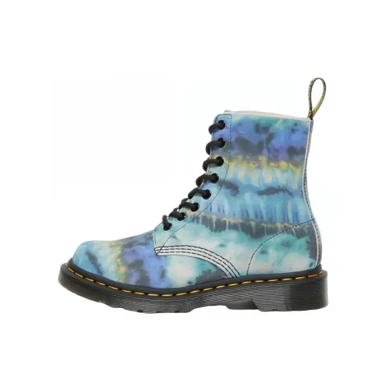Dr.Martens 1460 Pascal Leather Lace Up Boot Blue Summer Tie Dye Women's