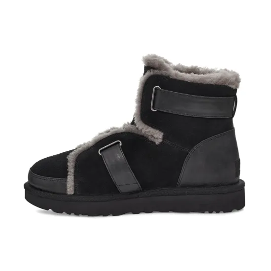 UGG Dune Mini Buckle Boot Fleece Lined Black Women's