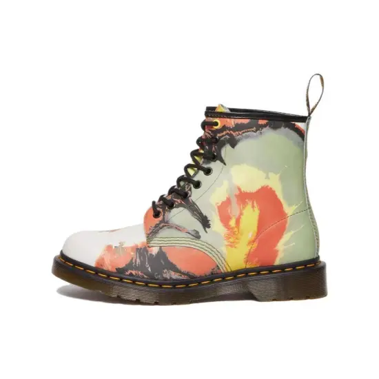 Dr.Martens 1460 X Tate Decalcomania Backhand Leather Lace Up Boots 'Multicolor Volcanic Flare'