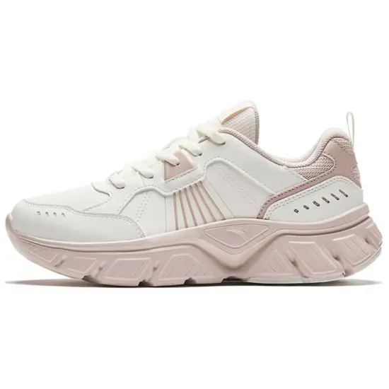 Anta Cushioned Slip-Resistant Low-Top Running Shoes Women's White Gray