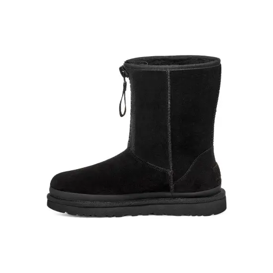 UGG Classic Short Zipper Tape Logo Boot 'Black' Women's