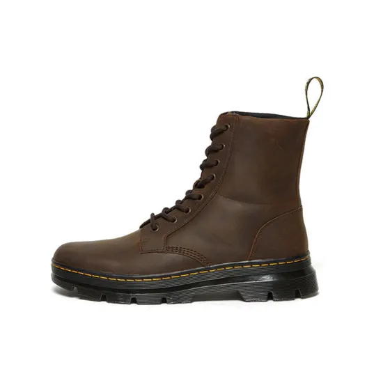 Dr.Martens Combs Leather Men's 8 Eye Combat Boots Brown