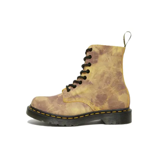 Dr.Martens 1460 Pascal Tie Dye Leather Lace Up Boots 'Burnt Yellow' Women's