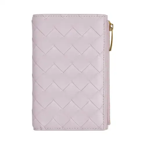 Bottega Veneta Sheepskin With Cow Leather Wallet Medium Women's Pink